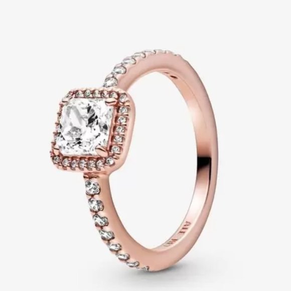 Pandora Jewelry - Pandora GOLD Square Sparkle Halo Ring